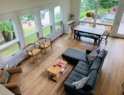 A contemporary setting, enjoy dining with natural lighting in thisspacious home.