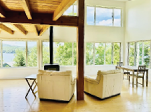This vacation home is also well appointed with windows and natural lighting.