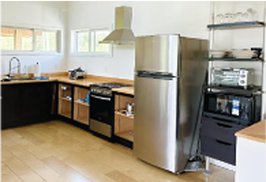 Enjoy a modern kitchen with the comforts of home.
